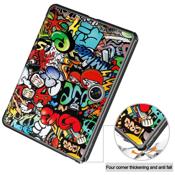 Til OnePlus Pad Trifold Stand Tabletcover-etui - Graffiti Multicolor