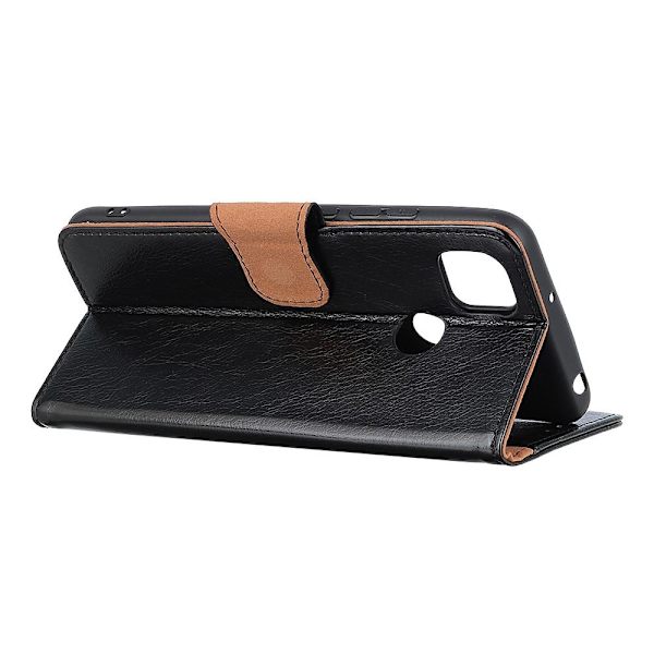 Nappa Texture Split Wallet Stand Cover for Google Pixel 5 Black