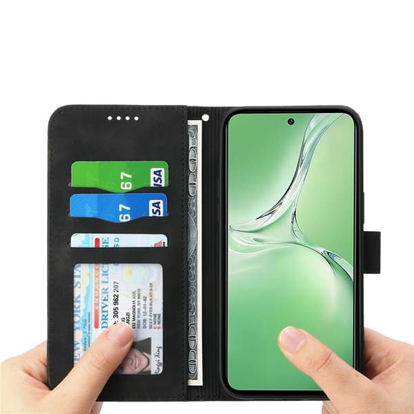 DIERFENG For Sony Xperia 1 VII Wallet Case with Stand and Wrist Strap Black