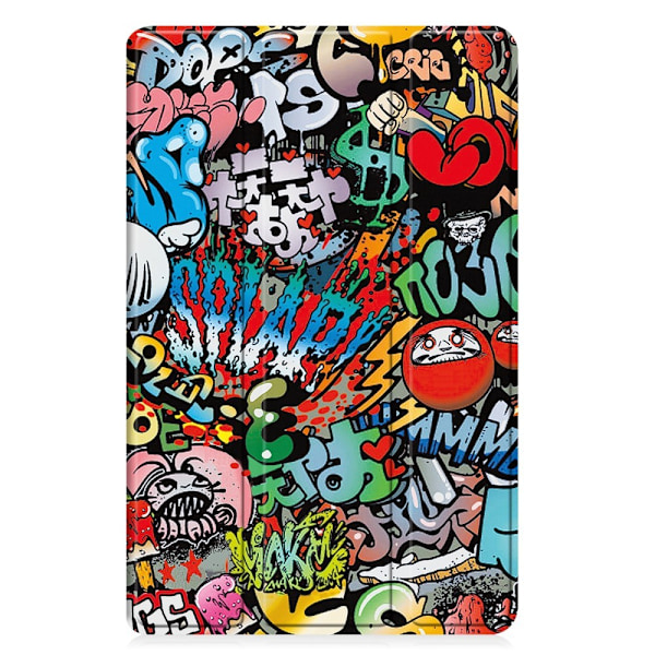 Tri-fold Stativveske for Samsung Galaxy Tab A9+ 11\" - Grafitti Multicolor
