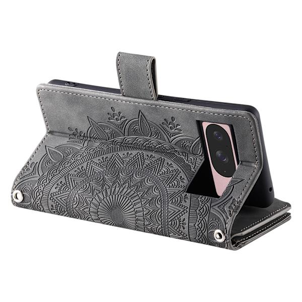 Til Google Pixel 10 Pro / 10 / 9 Pro / 9 tegnebogscover Cover Shell Mandala Blomstermønster Grey