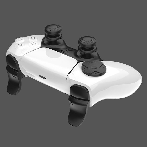 Til Playstation 5 PS5 Controller Tommelfingergreb Sticks L2 R2 Trigger Extender + D - pad - knapsæt Black