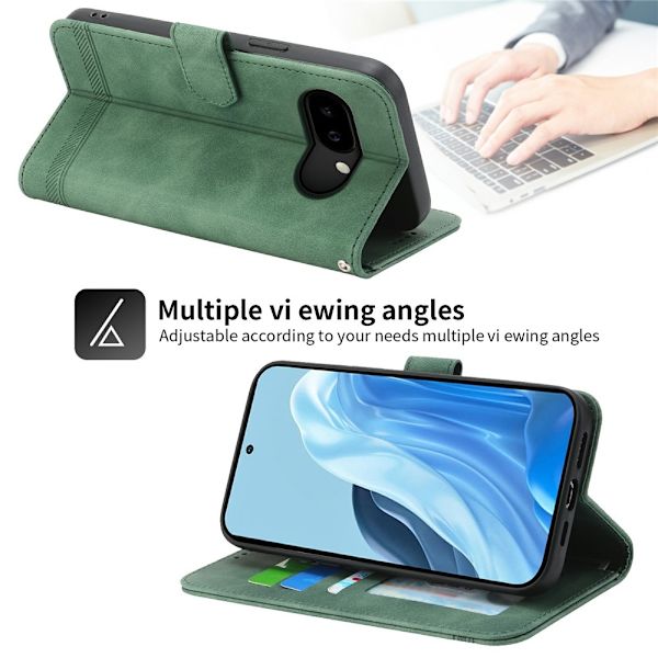 DIERFENG Til Google Pixel 10a Pungcover med Stander og Håndledsrem Green