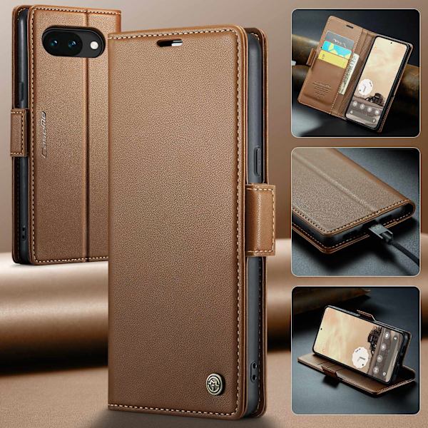 CASEME Til Google Pixel 10a RFID Blokkerende Lommebokdeksel Brown