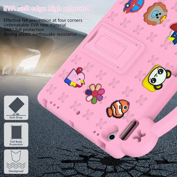Apple iPad 10.2 2021 2020 2019 Stødsikker EVA-skumstativskal - Lyserød Pink
