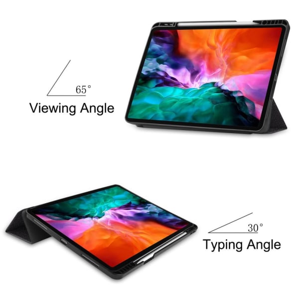 iPad 12.9" Pro 2021 kolminkertainen jalustan tabletin kotelo - ä Black