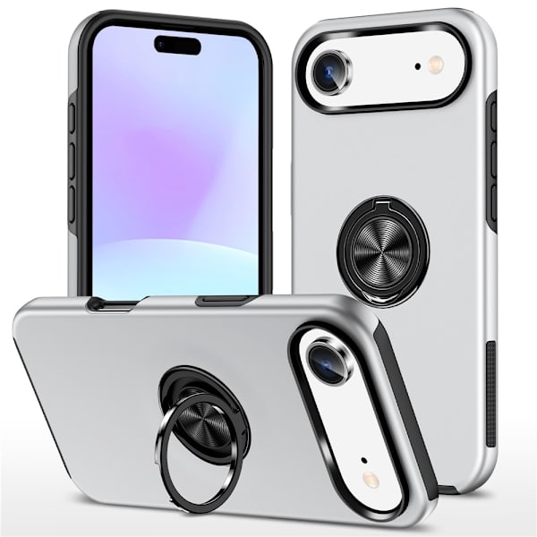 For iPhone Air Hybrid-deksel med Fingerring Silver