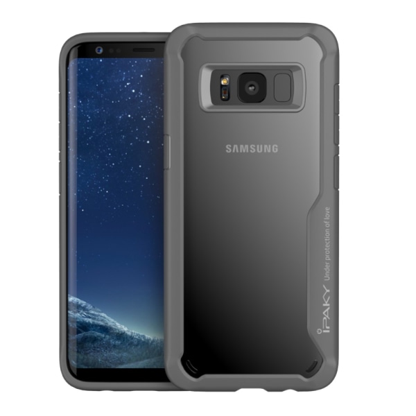 IPAKY Samsung Galaxy S8 Plus TPU -hybridikotelo - harmaa Black