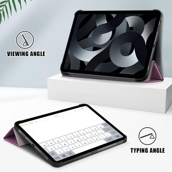 Tri-fold Stativveske for iPad 10.9 (2022) Tablettdeksel - Lilla Purple