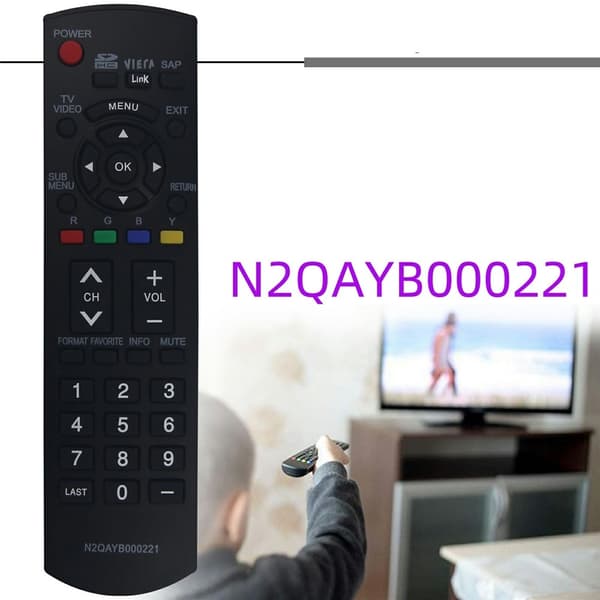 Fjernkontrollerstatning for N2QAYB000221 For Panasonic TV Black