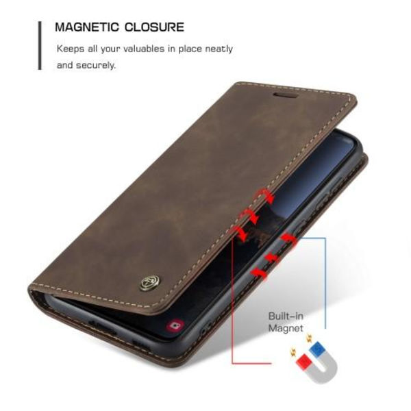 CASEME Retro lompakkokotelo Samsung Galaxy S23+ -puhelimelle - Kahvi Brown