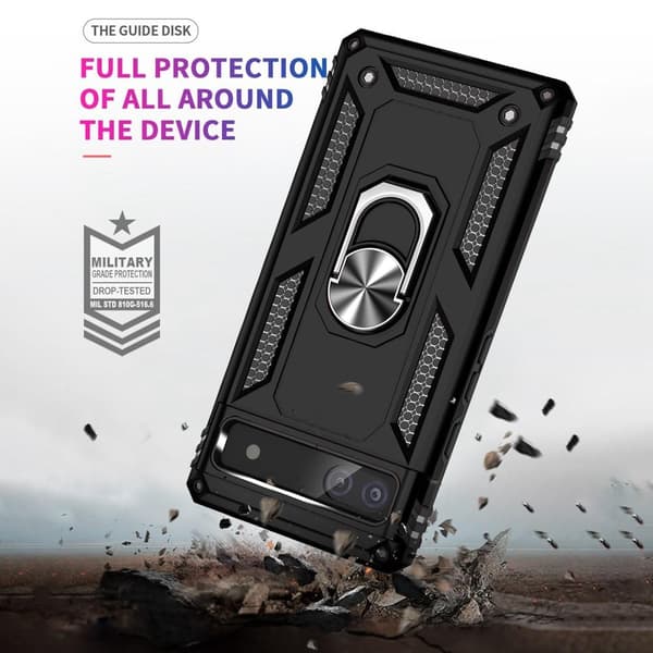 For Google Pixel 6a 5G Anti-fall TPU + PC Telefondeksel Black
