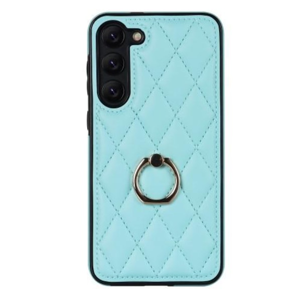 Samsung Galaxy S23 Rhombus Rhombus Mønster Deksel FingerRing - Himmelblå Blue