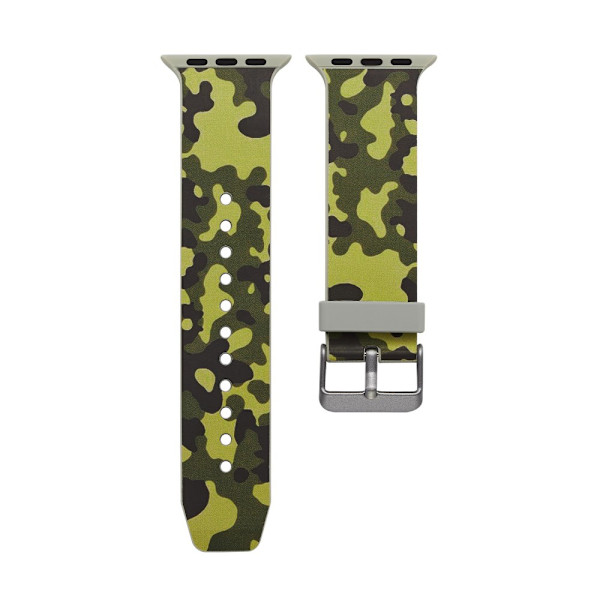 Silicone klockrem för Apple Watch 4 44mm, 3/2/1 42mm - Army Green Camouflage multifärg