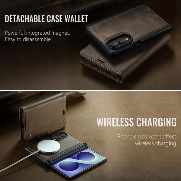 CASEME Magnetisk telefonlommebokdeksel til Samsung Galaxy Z Fold8 Brown