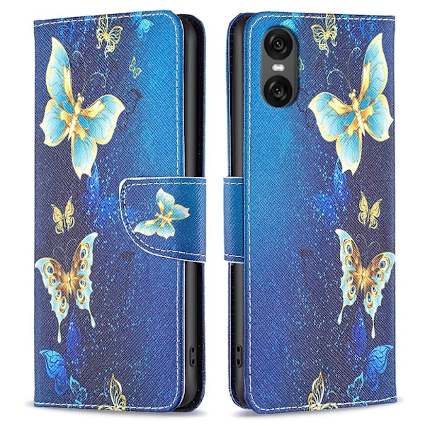 Til Sony Xperia 10 VI tegnebogstativetui mønstertelefoncover Multicolor
