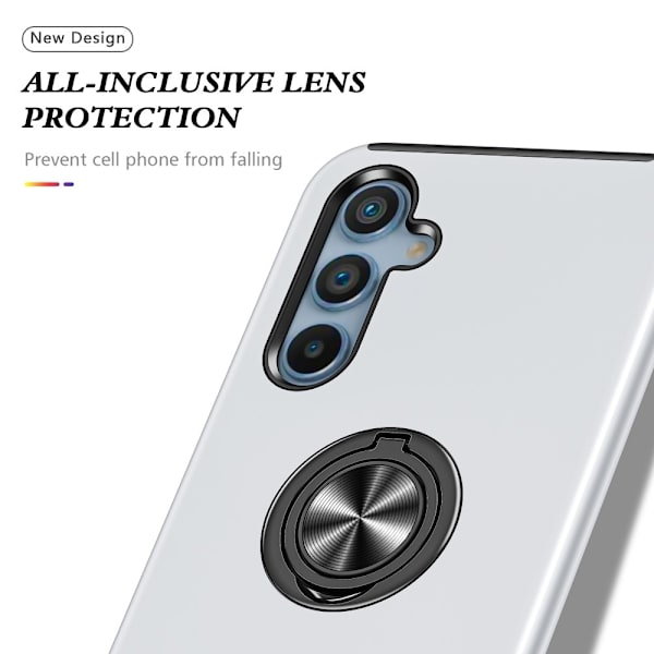 Samsung Galaxy S24+ Finger Ring Stativ Hybrid Deksel Silver