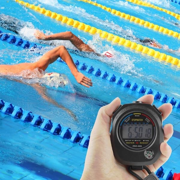 Sportstimer digitalt stopur Dato Tidsalarm Black