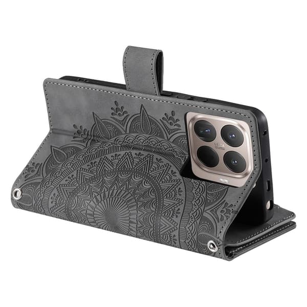 Xiaomi 17T Lompakkokotelo Mandala Grey