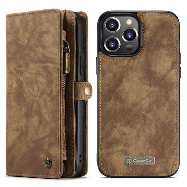 CASEME iPhone 13 Pro Retro plånboksfodral - Brun Brun