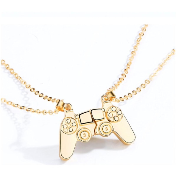 Magnetisk Game Controller Handkontroll Halsband Par Present Guld