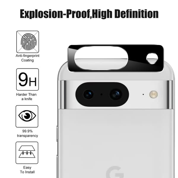 För Google Pixel 8a kamera linsskydd härdat glas linsfilm Transparent