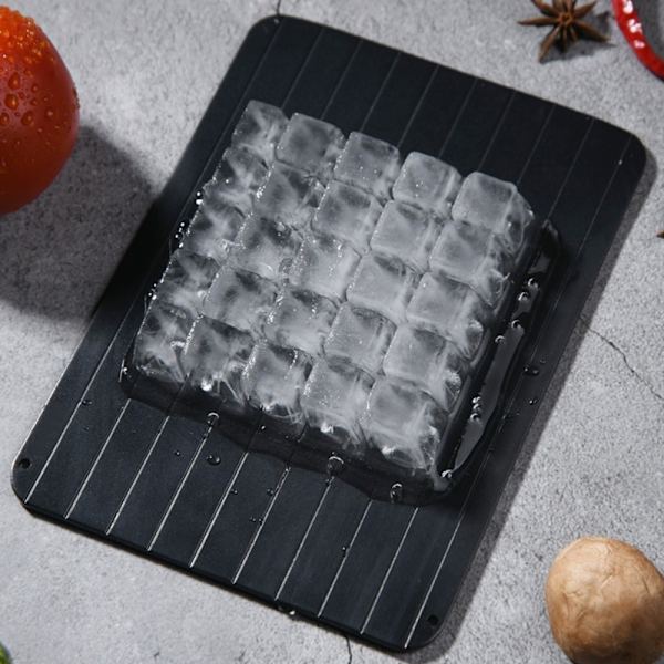 Frosne fødevarer Kød Frugt Hurtig optøningsbræt Køkken Optøning gadgets Black