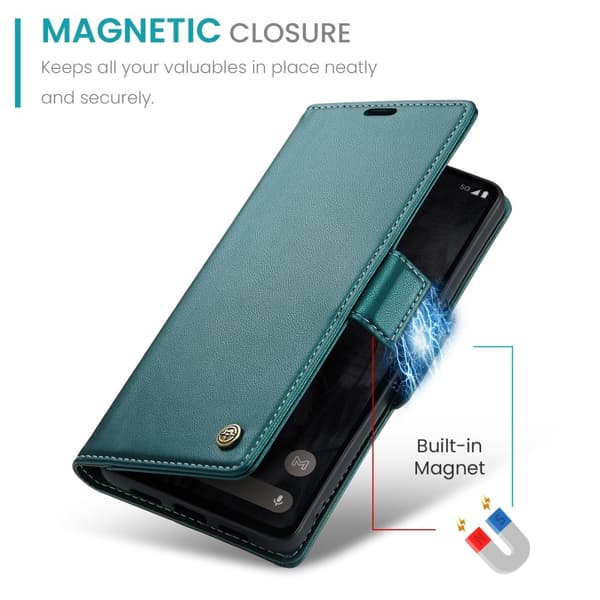 CASEME Retro Lommebok Etui for Pixel 8 Pro - Grønn Green