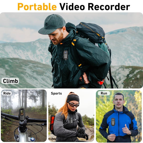 1080P Mini Kamera Action Cam Sport DV Videoopptak Lomme Black