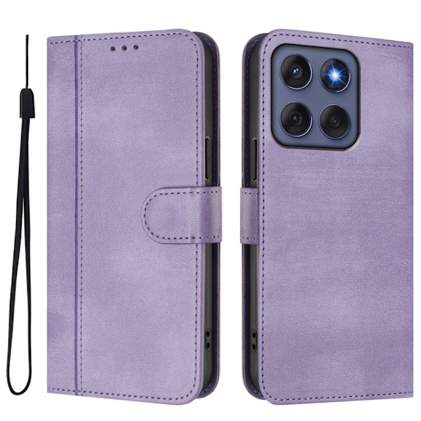 Motorola Edge 60 5G / 60 Fusion 5G Suojakotelot Lompakko Teline Retrokuvio Nahkainen Purple