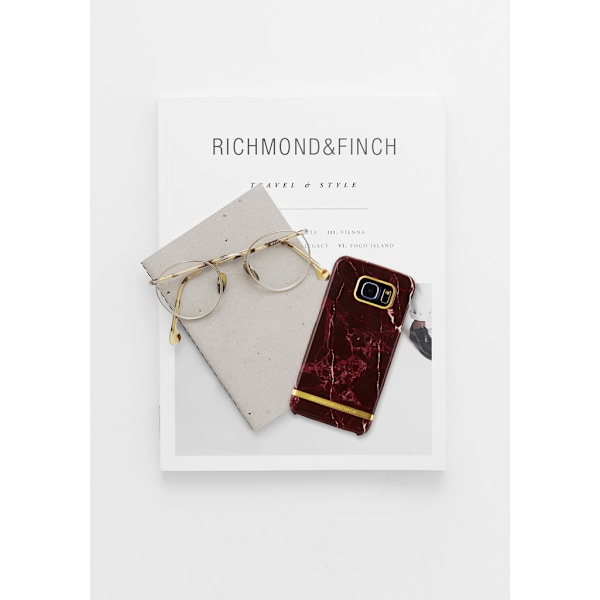 Richmond & Finch skal till Samsung Galaxy S6 Edge - Red Marble Röd