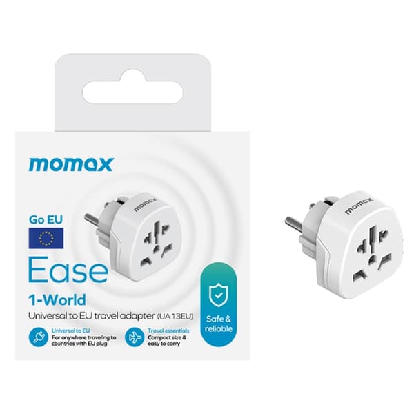 MOMAX 1-World 2500W universel rejseadapter og spændingsomformer White
