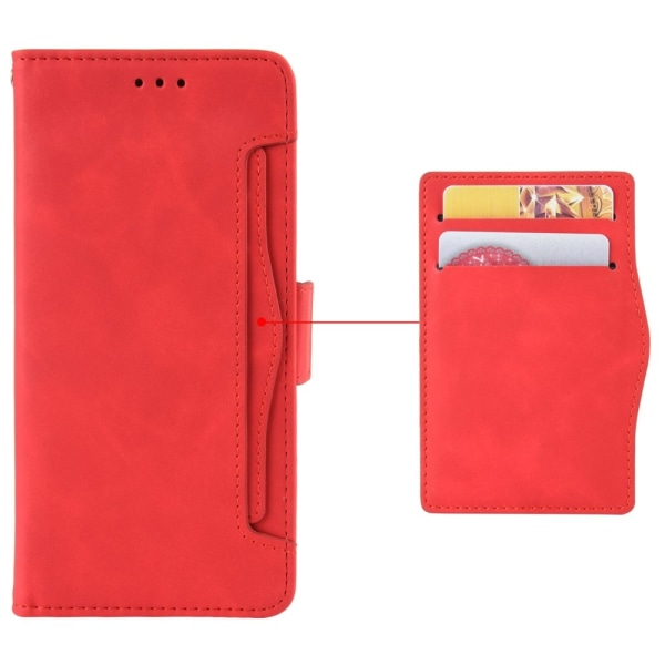 Sony Xperia 10 VI Kotelo PU-nahkainen Flip Folio Puhelimen Suojakotelo Useilla Korteilla Red