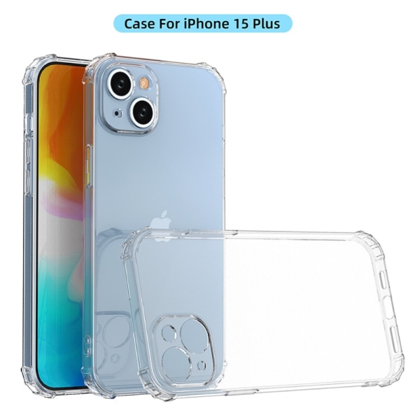 För iPhone 15 Plus Skal Fodral TPU-ram + Akryl Baksida Telefonfodral Transparent