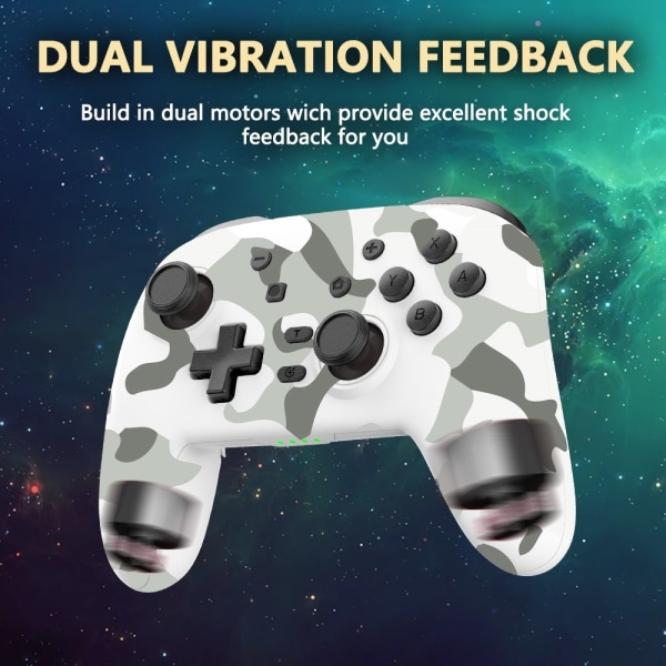 Kompatibel med Nintendo Switch Bluetooth Controller Gamepad Turbo Funktion White