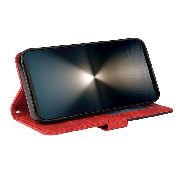 Til Sony Xperia 1 VII KT-serie-1 dobbeltfarve tegnebog Red