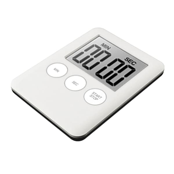 Tynd Køkken Timer Timer Storskærm Digital Magnetisk Nedtælling - Hvid White
