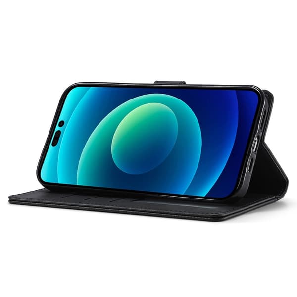 LC.IMEEKE Lommebok - deksel til iPhone 15 - Svart Black