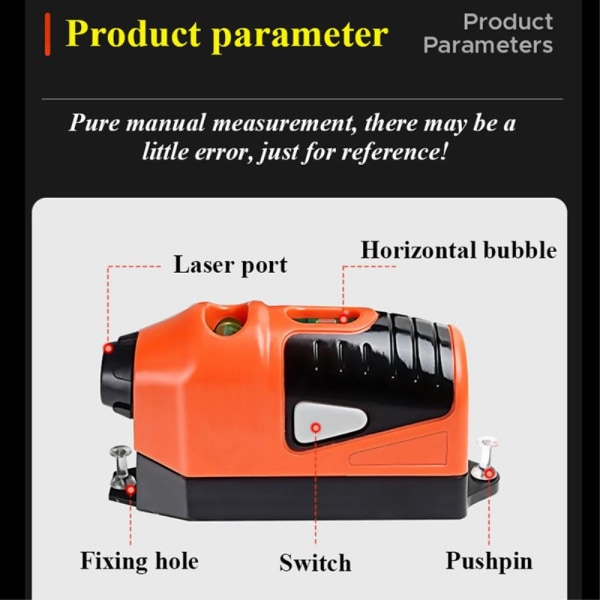 Laser Vertikalt Vattenpass Mäta Avstånd Horisontell Point Line Röd