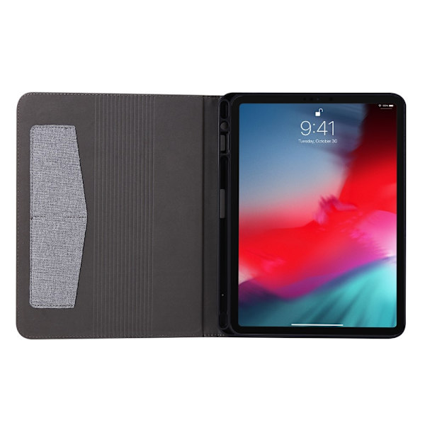 Till iPad Air 13 (2024) Vikbart fodral korthållare Tygtextur - Grå grå