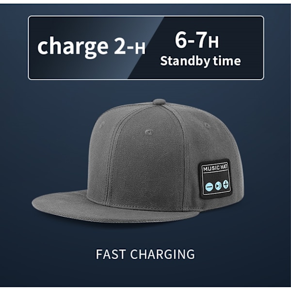 YX2 Hatt Keps Trådlös Bluetooth-hörlur Musik Högtalare Smart Cap Svart