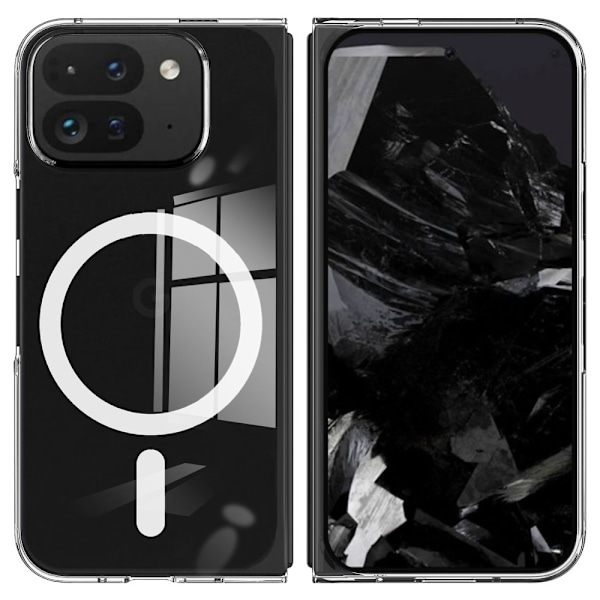 För Google Pixel 9 Pro Fold 5G Magnetiskt skla TPU + Akryl med MagSafe Transparent
