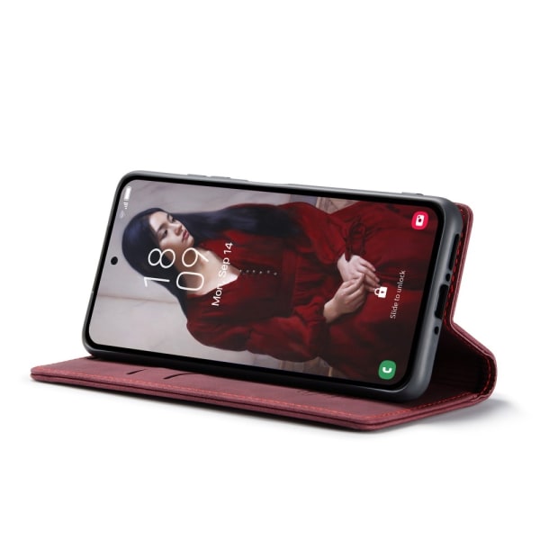 CASEME Retro Lompakkokotelo Samsung Galaxy A35 Red