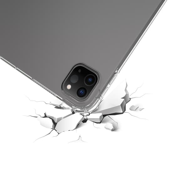 Klar Tablettveske for iPad Pro 13 (2024) med Fallbeskyttelse i Fire Hjørner, TPU Bakdeksel Transparent