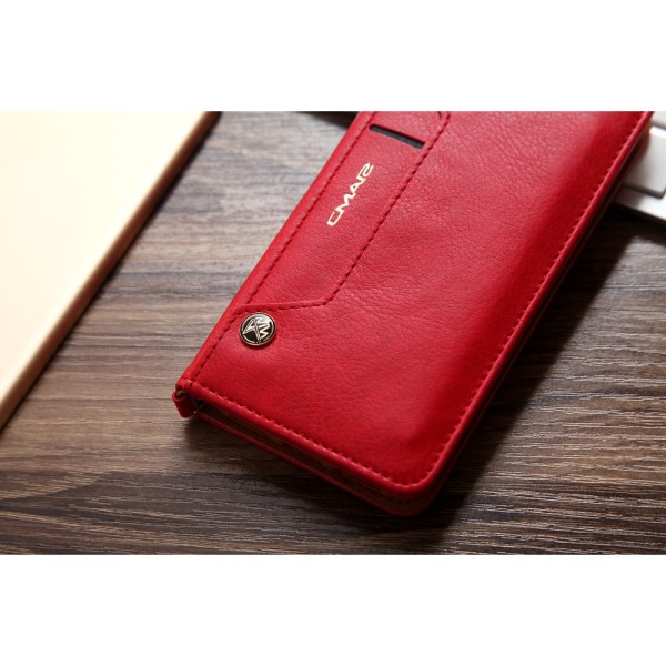 CMAI2 Litchi Wallet Cover til iPhone 7 Plus - Rød Red