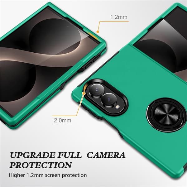 Hybridtelefonfodral med ringhållare till Samsung Galaxy Z Fold8 Grön