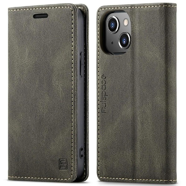 AUTSPACE A01 Retro lompakkokotelo iPhone 13 Mini - Ruskea Brown