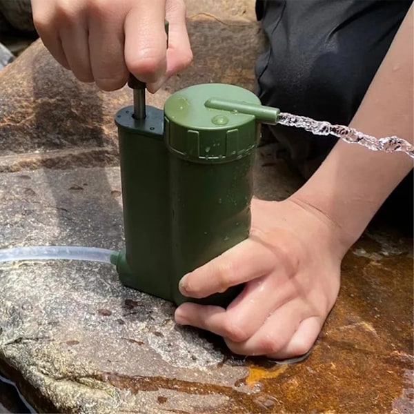 Camping Vandring Överlevnad Vattenfilter Nöd vattenrenare Grön