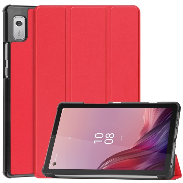 Trefoldet Stativdeksel for Lenovo Tab M9 Red