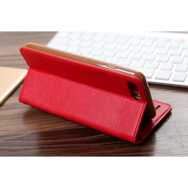 CMAI2 Litchi -lompakkokotelo iPhone 7 Plus -puhelimelle - punainen Red